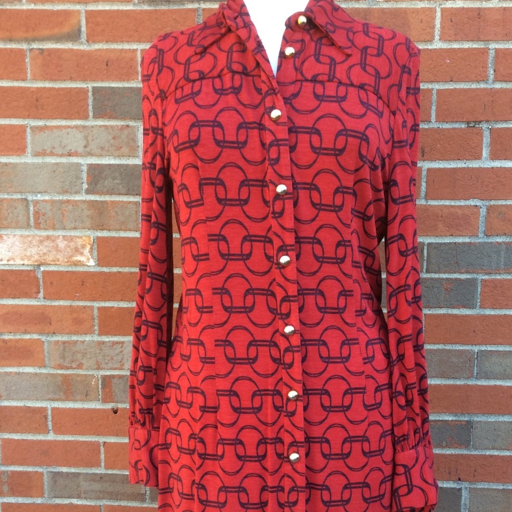 Milly red black printed dress